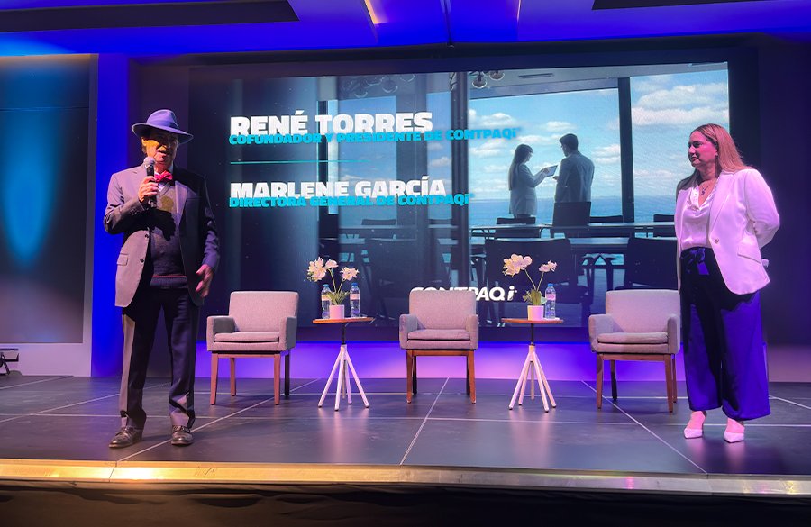 René Torres Cofundador y Presidente y Marlene García Directora general de CONTPAQi